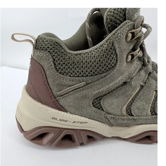 Skechers Boots Womens 8 Olive Waterproof Relaxed Air Cooled Memory Foam Hiking - Picture 4 of 12
